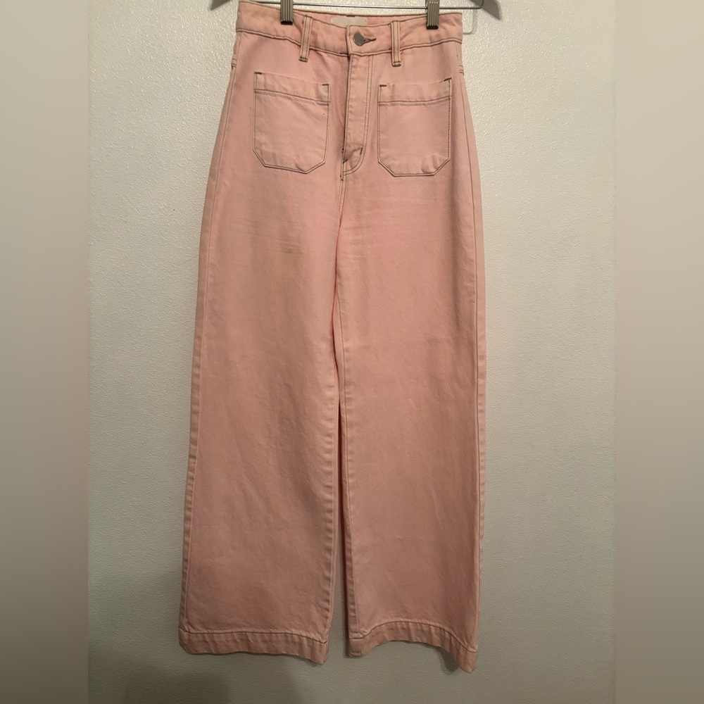 Rolla’s Sailor Pink High Rise Wide-Leg Jeans 24 - Picture 3 of 10
